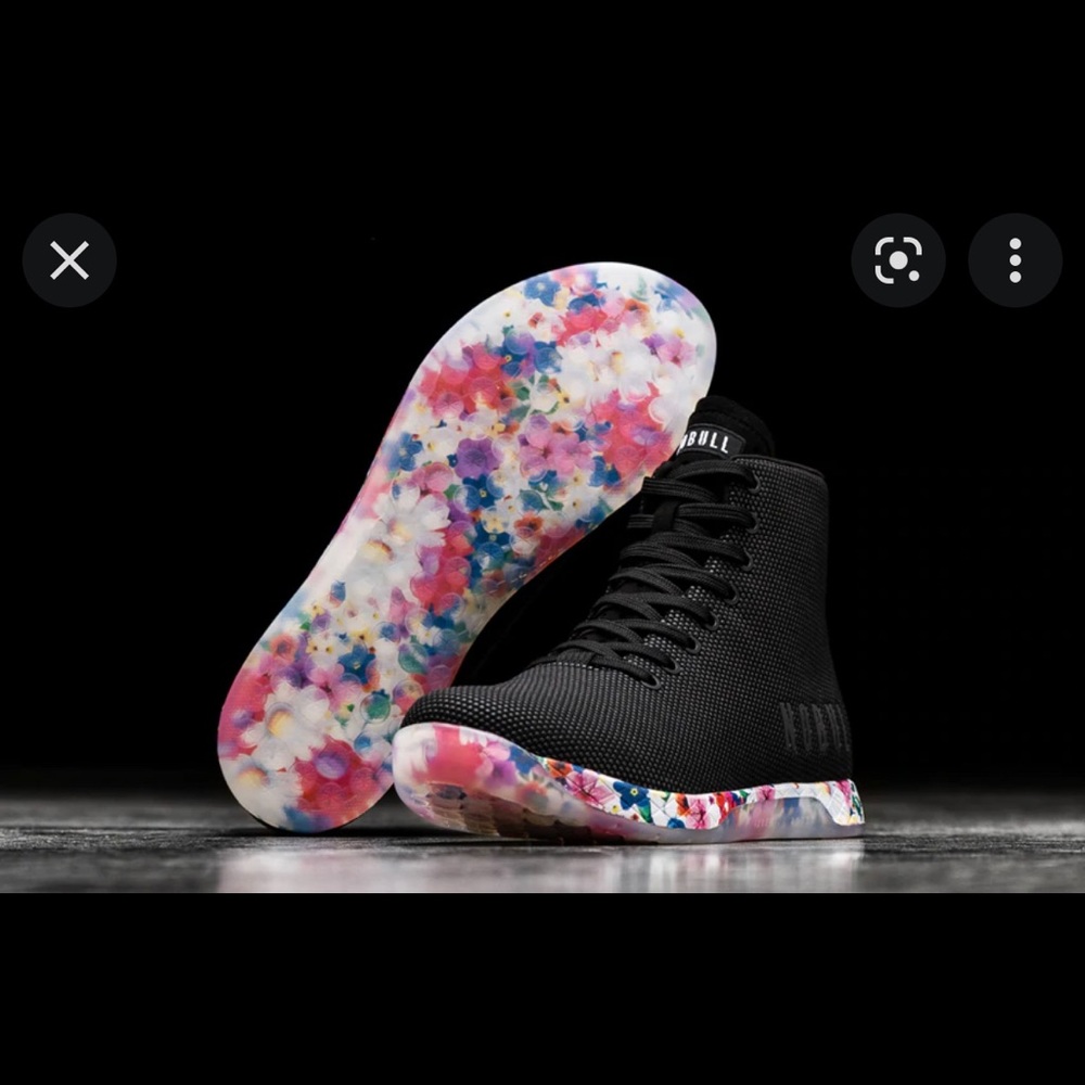 No Bull High Too Sneaker Black Daisy Trainer (WOMEN'S) Size 7.5